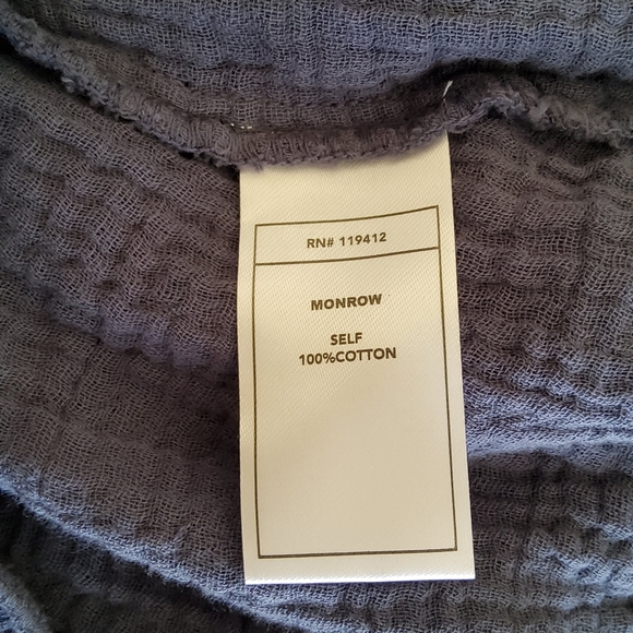 Monrow Voluminous Gause V-Neck Top Size S Blue New - Picture 4 of 7
